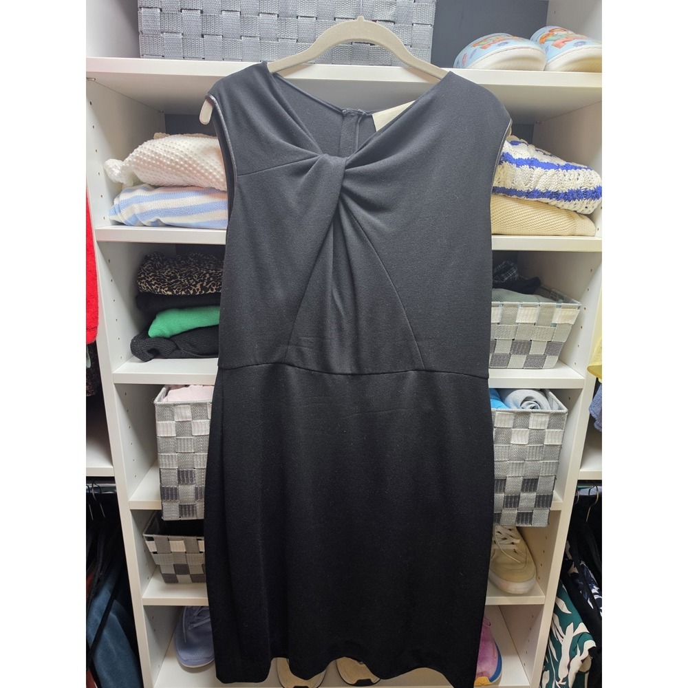 Jason Wu Twist Front Sleeveless Black Sheath Dress LBD Womens Size 12